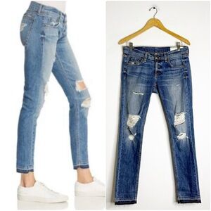 Rag & Bone /Jean “Dre” Slim Straight Distressed Jeans – Size 26